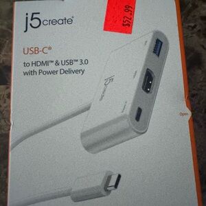 J Brand White USB-C to HDMI & USB 3.0 Hub